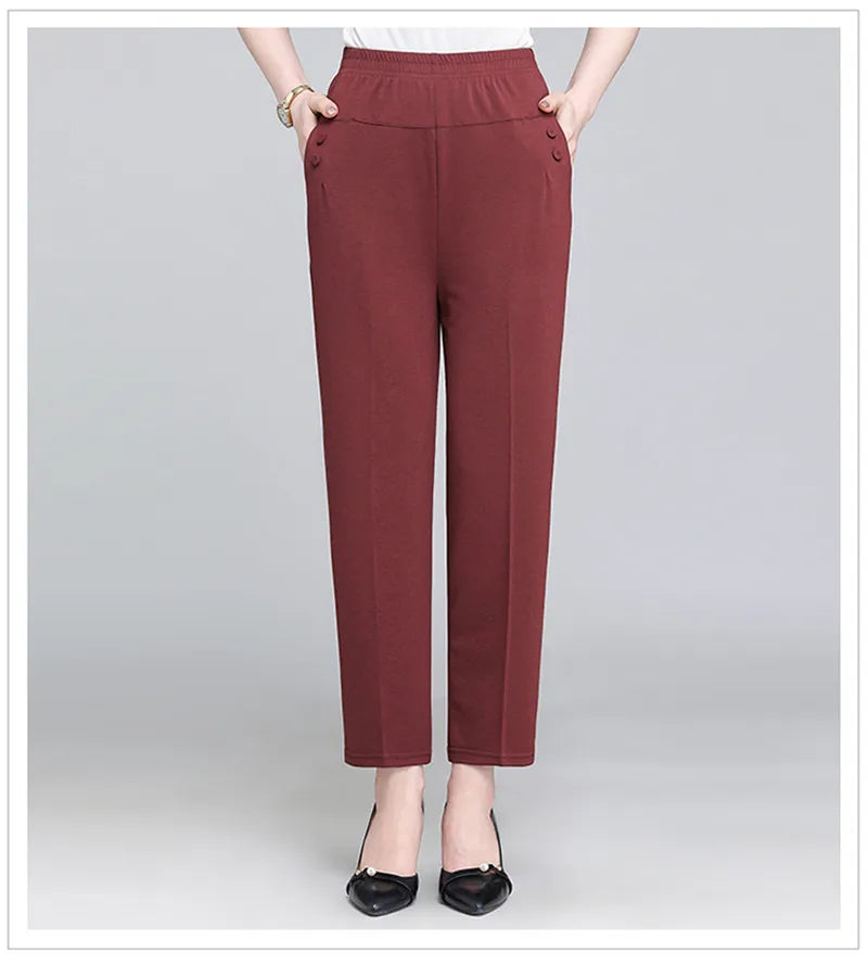 Spring Summer Pants Thin Elastic Waist Loose Cotton - MERGE.DAY.1.FREESTYLE