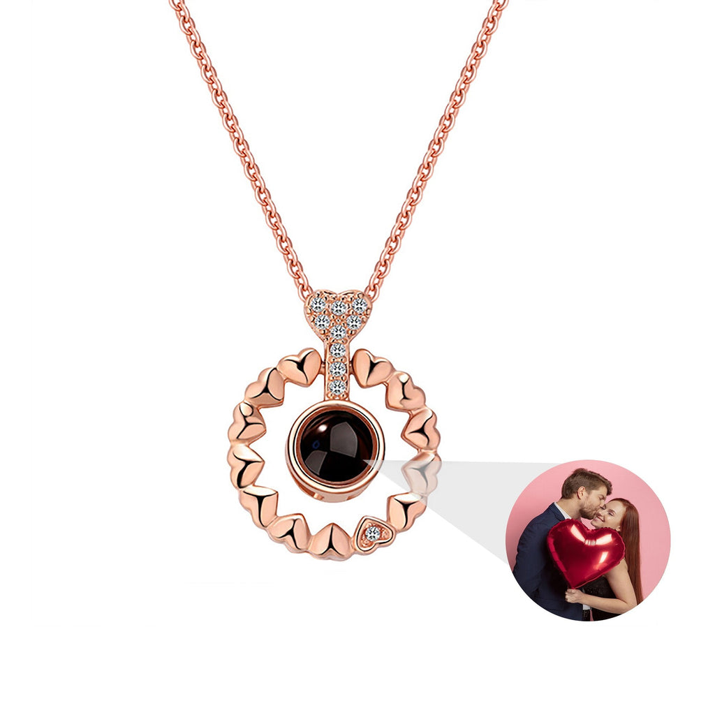 Love projection necklace with customizable photos Necklace Heart Pendant - MERGE.DAY.1.FREESTYLE