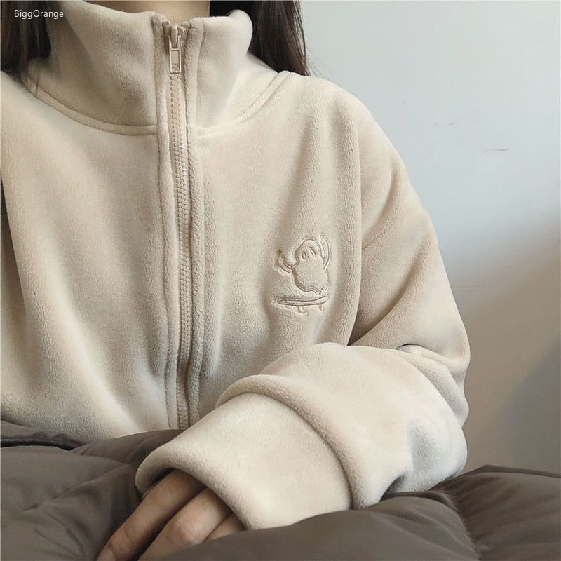Hooded Sweatshirt Casual Thick Warm Loose Padded Jackets Coat - MERGE.DAY.1.FREESTYLE