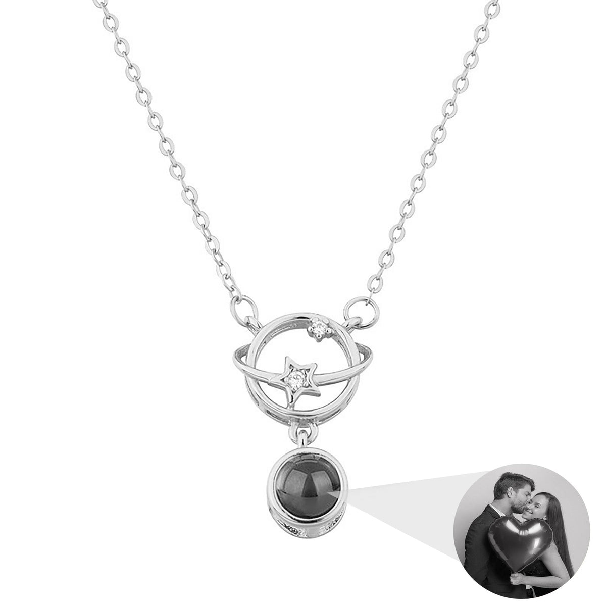 Planet with customizable photos Projection Necklace Pendant Jewelry - MERGE.DAY.1.FREESTYLE