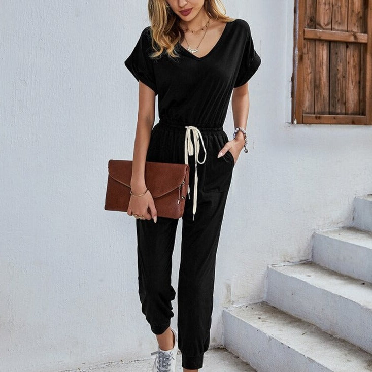 Sexy Casual Polyester Rompers Summer Women's 2022 High Waist Overalls Outfits Jumpsuit with Pocket - MERGE.DAY.1.FREESTYLE