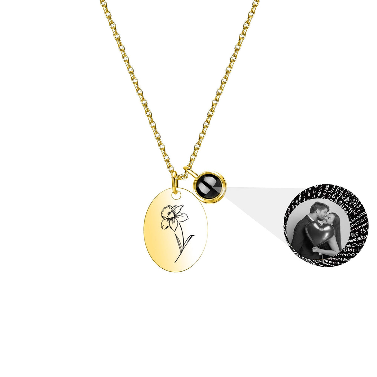 Customized projection necklace for birthday flowers and photos - MERGE.DAY.1.FREESTYLE