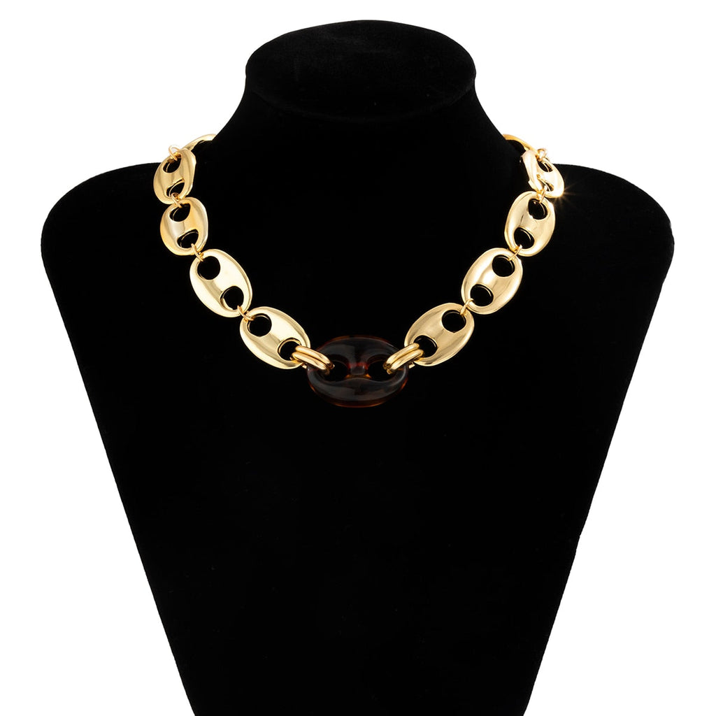 CCB Material Exaggerated Big Choker Necklace Collar for Women Hiphop Chunky Chain Necklace - MERGE.DAY.1.FREESTYLE