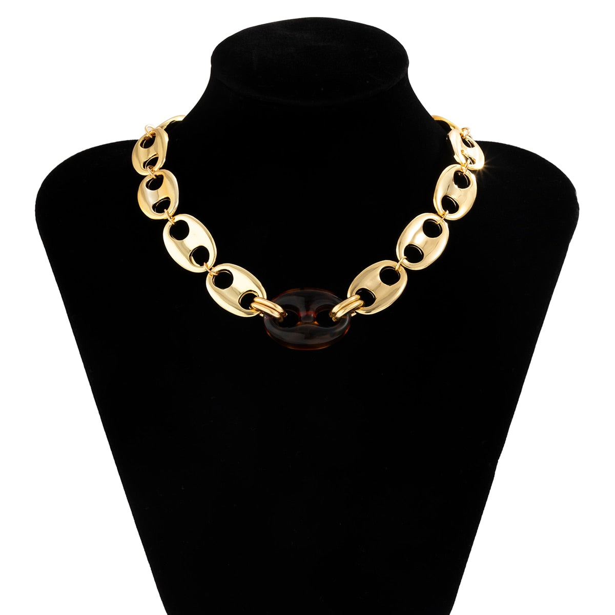 CCB Material Exaggerated Big Choker Necklace Collar for Women Hiphop Chunky Chain Necklace - MERGE.DAY.1.FREESTYLE