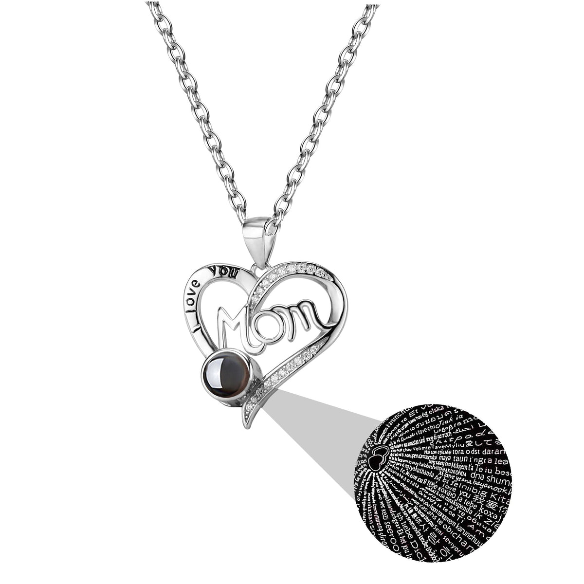 Love projection necklace with customizable photos Pendant Memorial Gift Anniversary gift - MERGE.DAY.1.FREESTYLE