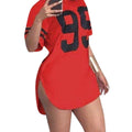 graphic tee Women 95 Letter Print Tops Summer Split Short Sleeve Korean Style Tshirts - MERGE.DAY.1.FREESTYLE