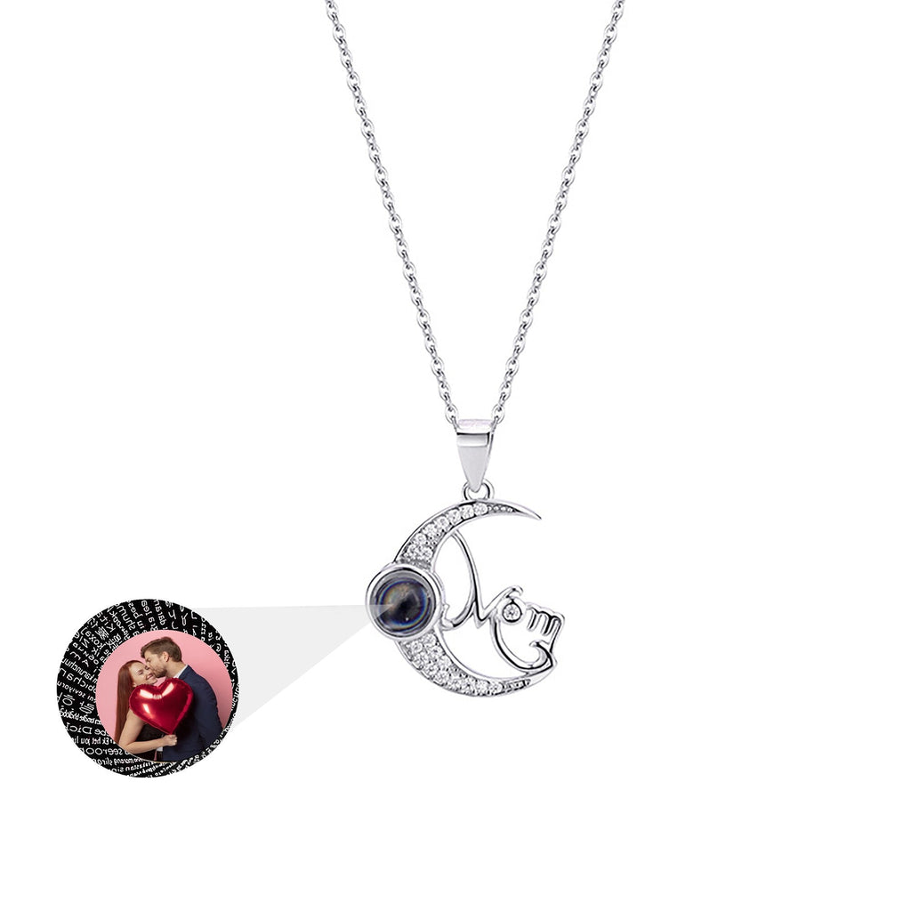Customizable photo of the moon Projection Necklace Pendant Jewelry - MERGE.DAY.1.FREESTYLE