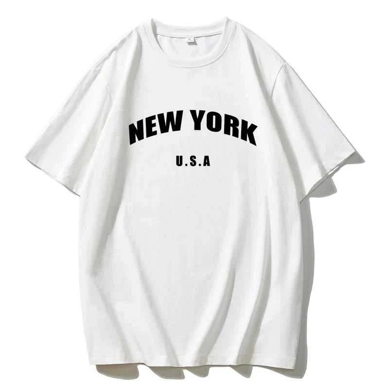 Prosecco mood letter print t-shirt Cotton summer breathable t-shirt - MERGE.DAY.1.FREESTYLE