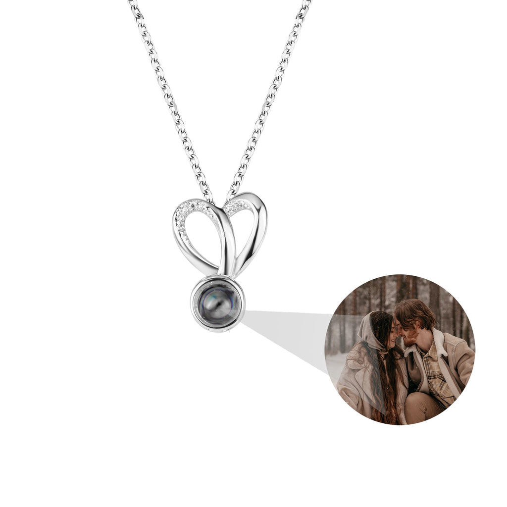Personalized Photo Projection Necklace Sweet Crystal Rabbit Ears Pendant Necklaces - MERGE.DAY.1.FREESTYLE