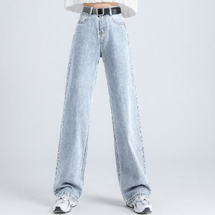 Spring Women Long Jeans Trousers Wide Leg Ladies Floor-Length Pants - MERGE.DAY.1.FREESTYLE