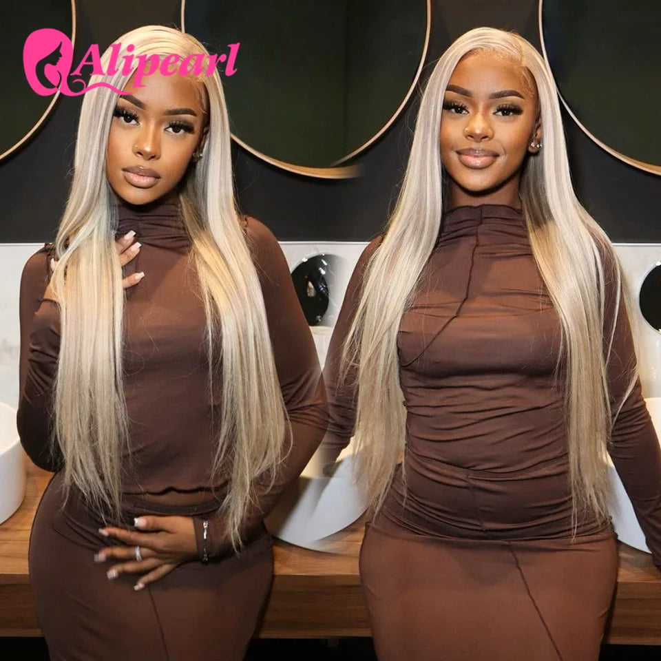 AliPearl Hair P18/613 Lace Front Wig Human Hair Highlight Straight Transparent Lace Front Wig For Women Peruvian 5x5 Closure Wi - MERGE.DAY.1.FREESTYLE
