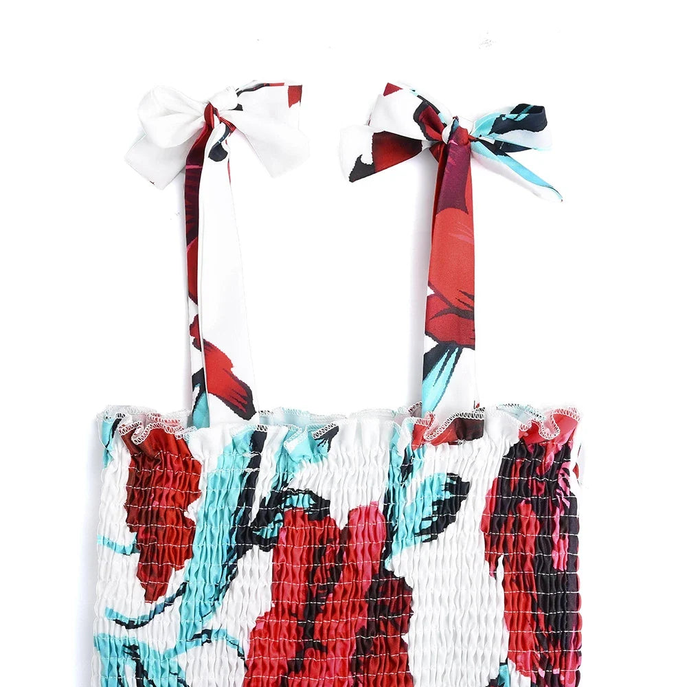 Floral Tight Camisole Dress For Women - MERGE.DAY.1.FREESTYLE
