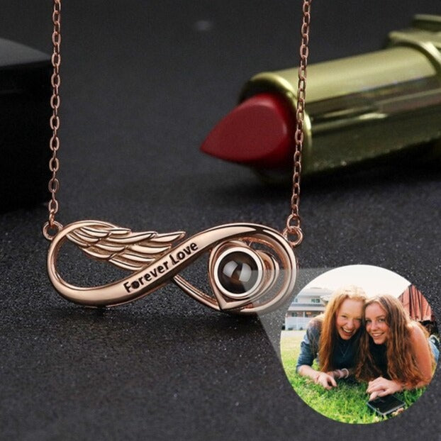 Personalized Projection Photo Necklace Necklace Infinity Pendant Birthday Jewelry Gift - MERGE.DAY.1.FREESTYLE