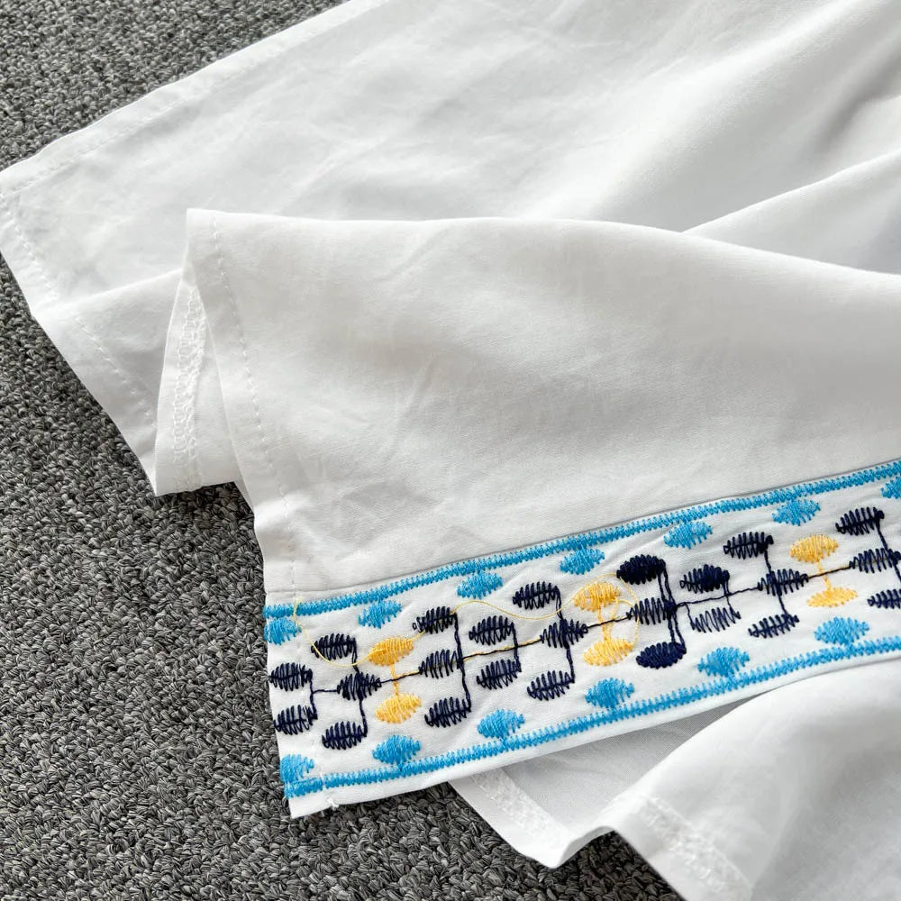 Retro Embroidery Sun Protection Shirt Chiffon Long Streetwear - MERGE.DAY.1.FREESTYLE