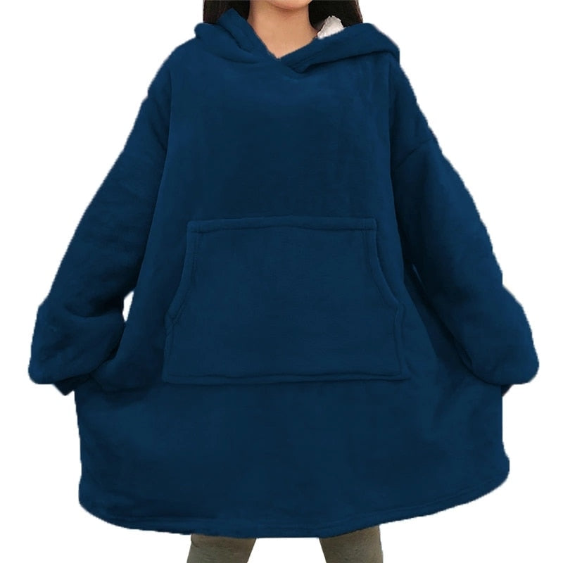 Winter Oversized Hoodies Women Giant Hoody Flannel Fleece Wearable Blanket - MERGE.DAY.1.FREESTYLE