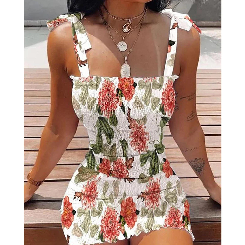 Floral Tight Camisole Dress For Women - MERGE.DAY.1.FREESTYLE