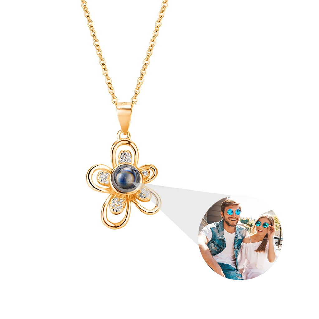 Flowers that can be customized for photos Projection Necklace Pendant Jewelry - MERGE.DAY.1.FREESTYLE