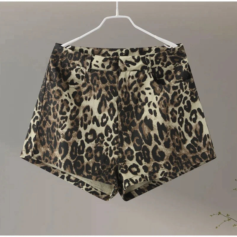Leopard Print Shorts Women Denim Short Pants - MERGE.DAY.1.FREESTYLE