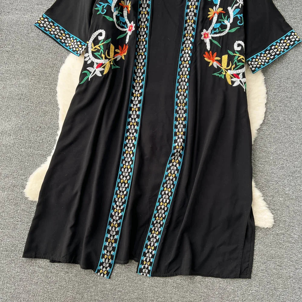 Retro Embroidery Sun Protection Shirt Chiffon Long Streetwear - MERGE.DAY.1.FREESTYLE