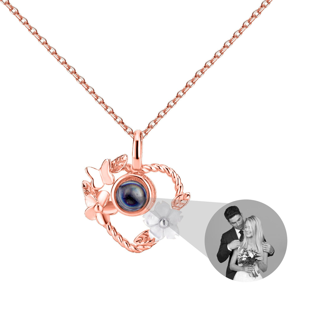 Flowers that can be customized for photos Personalized Projection Photo Necklace - MERGE.DAY.1.FREESTYLE