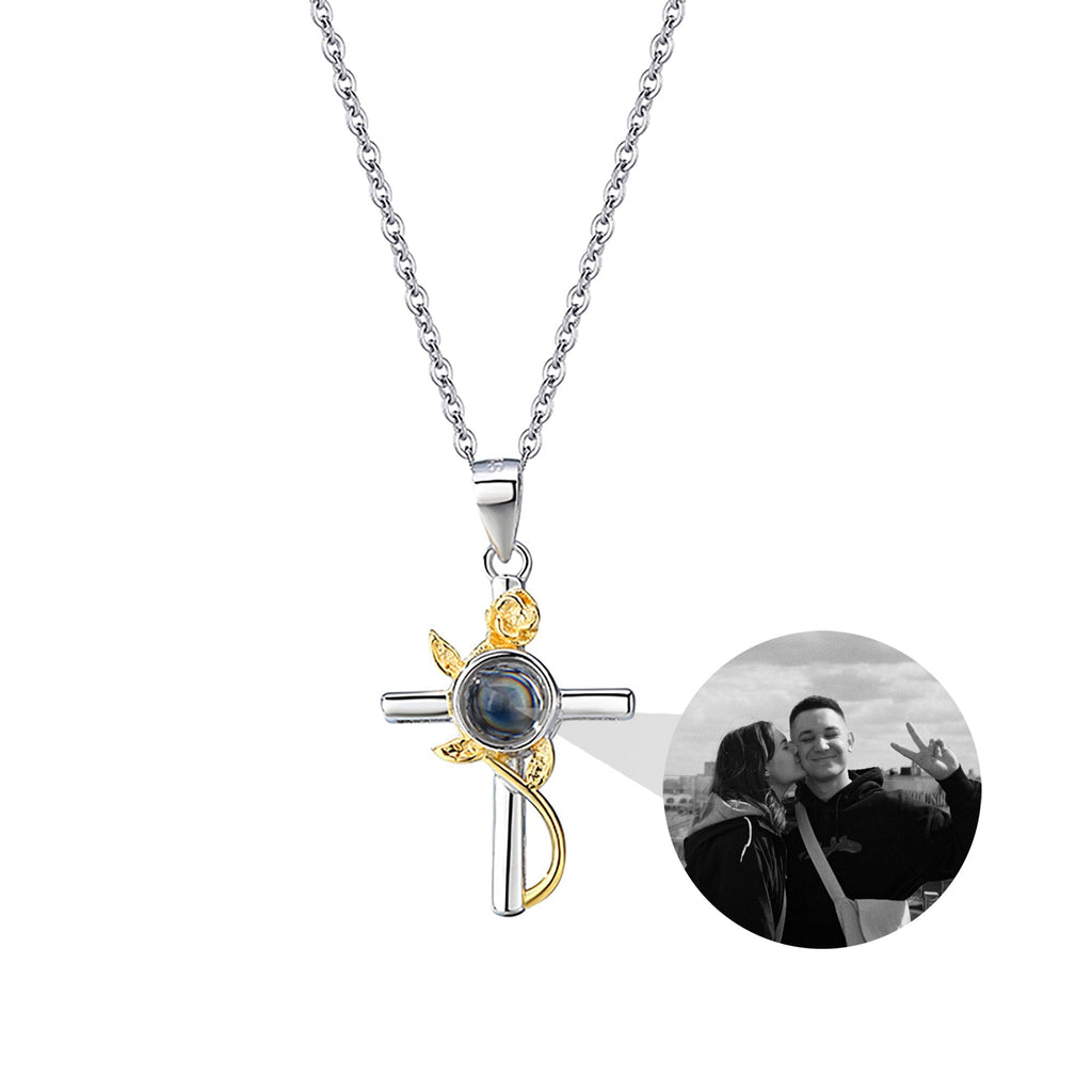 Customizable Photo Cross Projection Necklace Pendant Jewelry - MERGE.DAY.1.FREESTYLE