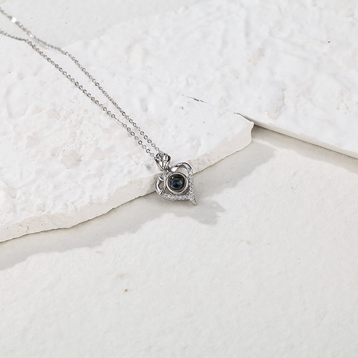 Love Rose with Customized PhotosProjection Necklace Pendant Jewelry For Lover Girlfriend - MERGE.DAY.1.FREESTYLE