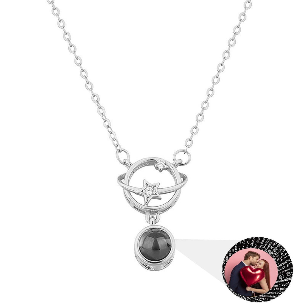 Planet with customizable photos Projection Necklace Pendant Jewelry - MERGE.DAY.1.FREESTYLE