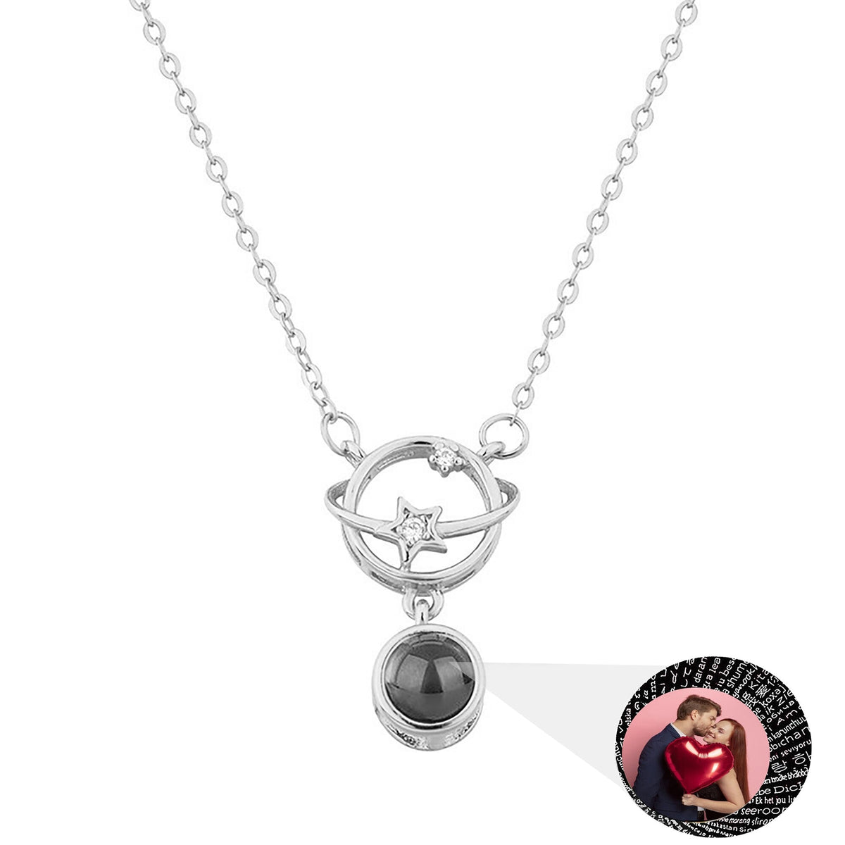 Planet with customizable photos Projection Necklace Pendant Jewelry - MERGE.DAY.1.FREESTYLE