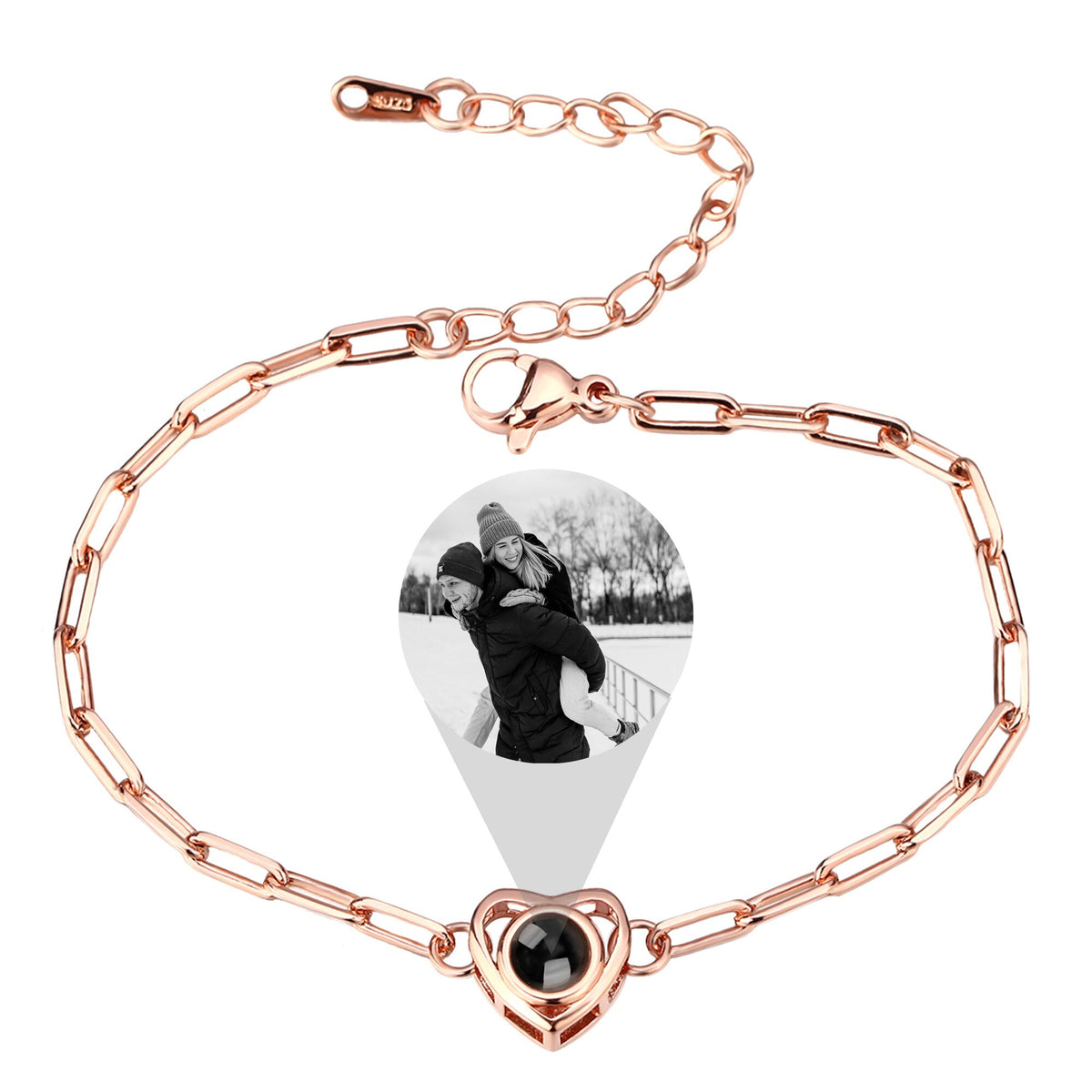 Customizable photo Projection Photo Bracelet-Heart Pendant Memorial Bracelet - MERGE.DAY.1.FREESTYLE