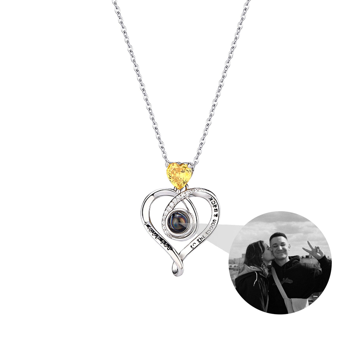 Love with customizable photosProjection Necklace Pendant Jewelry For Lover Girlfriend - MERGE.DAY.1.FREESTYLE