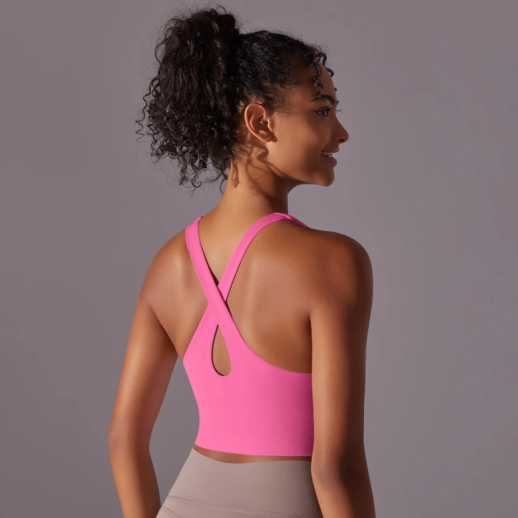 Nylon Sexy Women's Sports Bra Top Women Tight Elastic Gym Sport Yoga Bras - MERGE.DAY.1.FREESTYLE