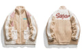 Hip Hop Streetwear Winter Color Block Patchwork Fuzzy Fluffy Thick Warm Coat - MERGE.DAY.1.FREESTYLE