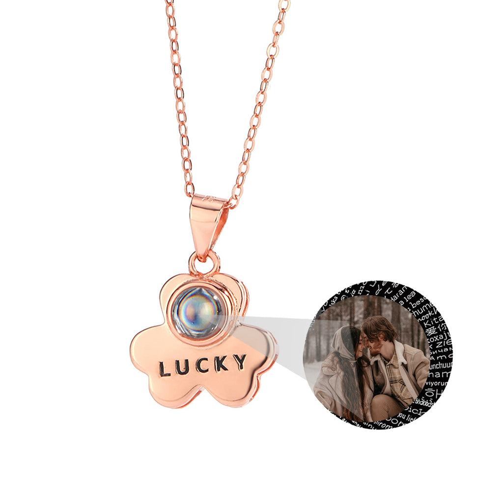 Customizable Photo Bear Projection Necklace Silver Shiny Necklace - MERGE.DAY.1.FREESTYLE