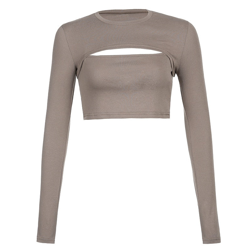 Sexy Hollow Knit Top Sweater Women Party Navel Slim Ribbed Summer Lady Shirts - MERGE.DAY.1.FREESTYLE