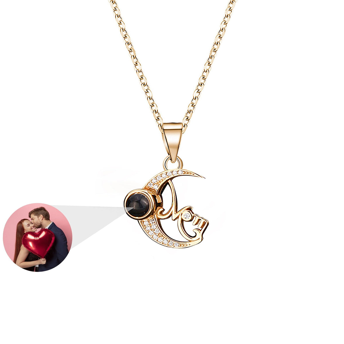 Customizable photo of the moon Projection Necklace Pendant Jewelry - MERGE.DAY.1.FREESTYLE
