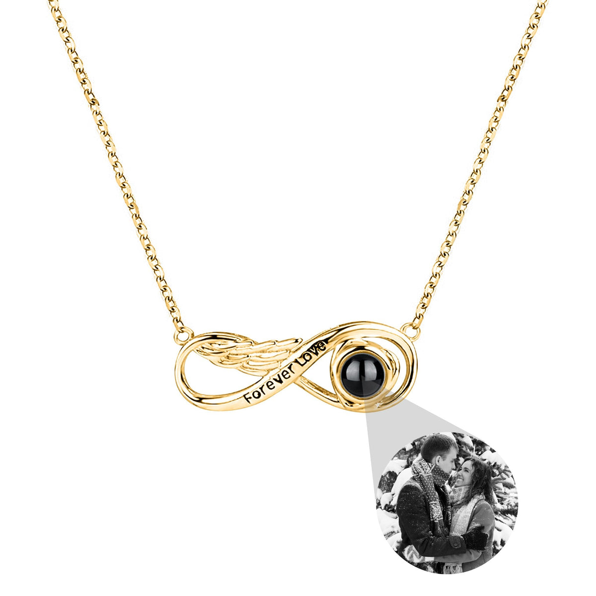 Angel wings with customizable photos Projection Necklace Pendant Jewelry - MERGE.DAY.1.FREESTYLE