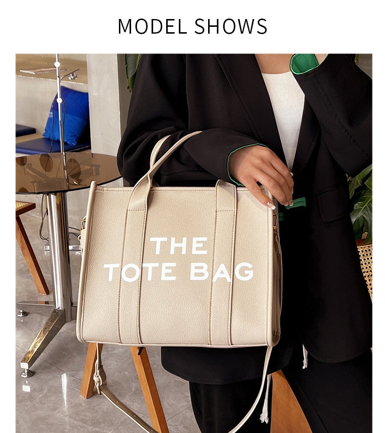 Bolso tote de viaje para mujer, bandolera de ocio de gran capacidad, de poliuretano
