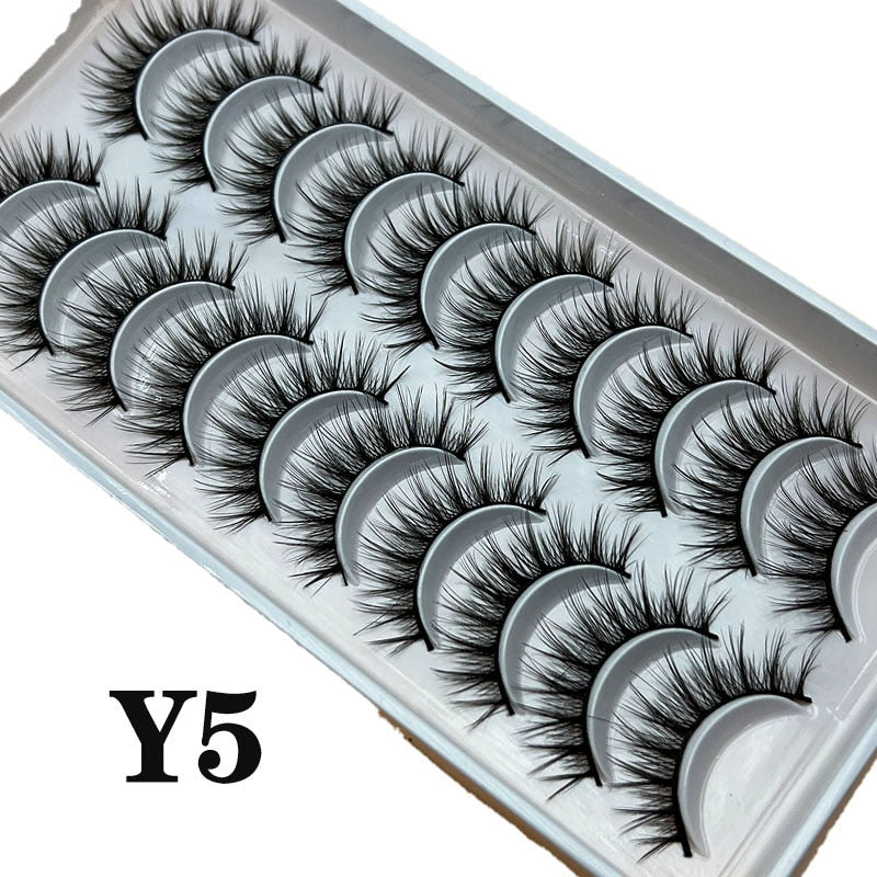 Strip Lashes 10-pairs Fluffy Mink Lashes 3D False Volume Eyelashes - MERGE.DAY.1.FREESTYLE