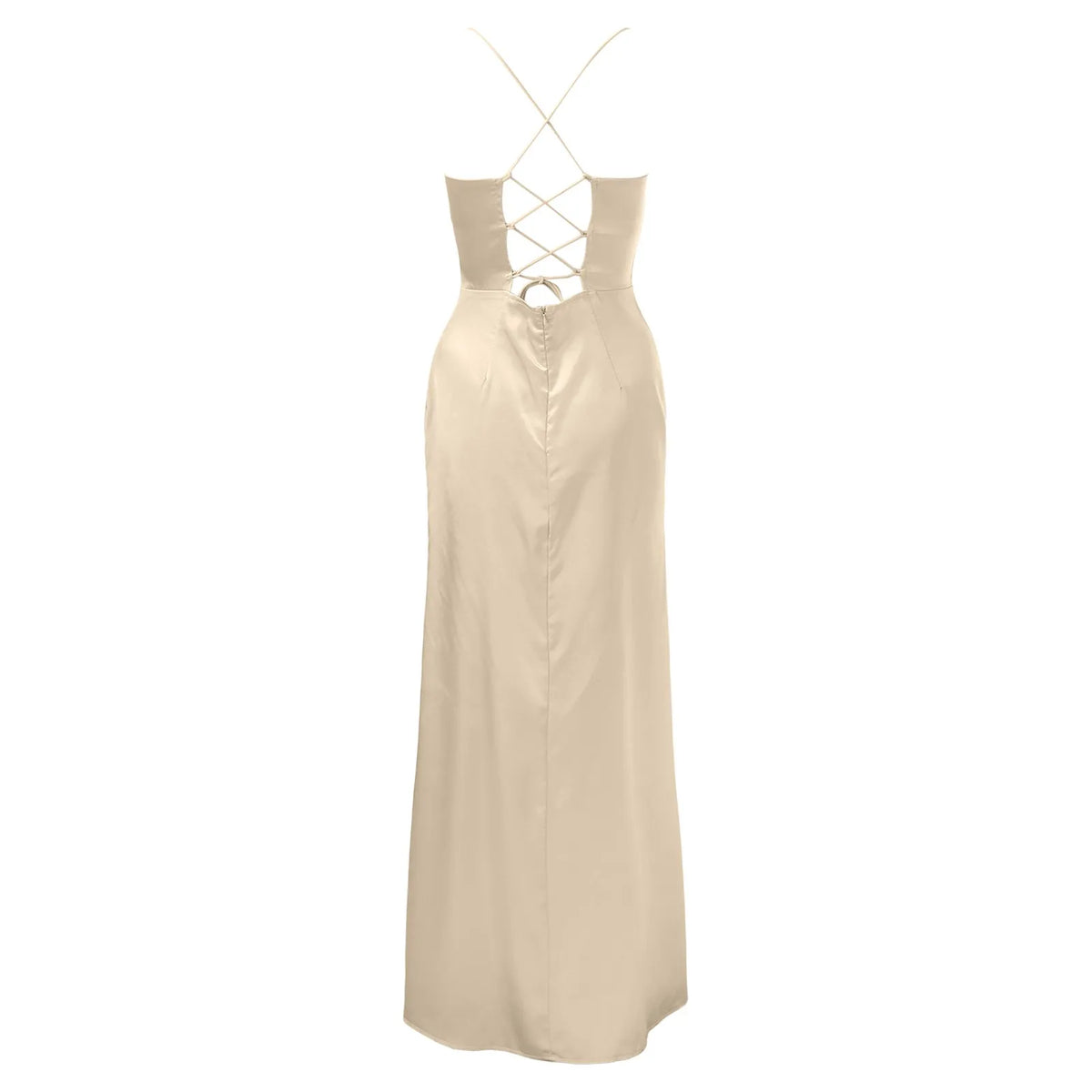 Spaghetti Strap Satin Corset Fishbone Push Up Bodycon Party Long Dress - MERGE.DAY.1.FREESTYLE