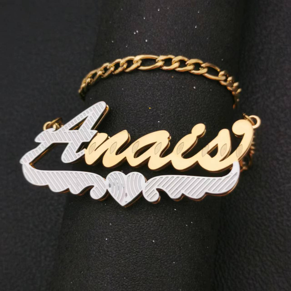 3D Double Plate Custom Nameplate Necklace Gold Plate Pendant Personalized Name Necklace - MERGE.DAY.1.FREESTYLE