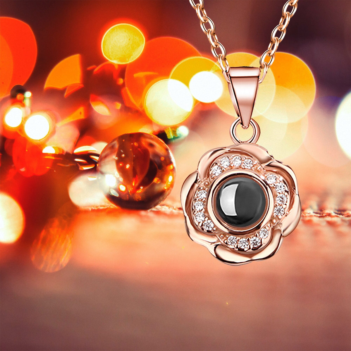 Flowers that can be customized for photos Projection Photo Necklace - MERGE.DAY.1.FREESTYLE