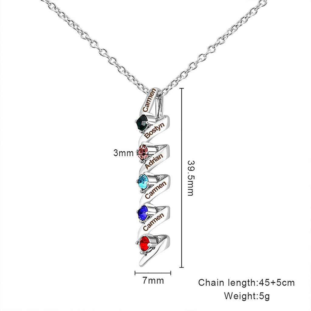Customizable Birthstone Pendant Necklace For Women Choker Mom Birthday Jewelry - MERGE.DAY.1.FREESTYLE
