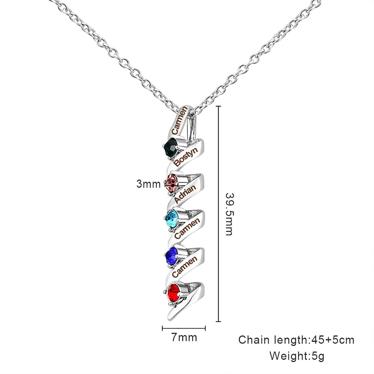 Customizable Birthstone Pendant Necklace For Women Choker Mom Birthday Jewelry - MERGE.DAY.1.FREESTYLE