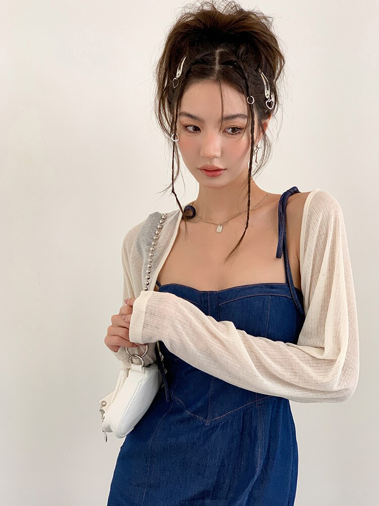 Summer Women Sexy Slip Denim Dress Strapless Lace-up High Waist Dress - MERGE.DAY.1.FREESTYLE