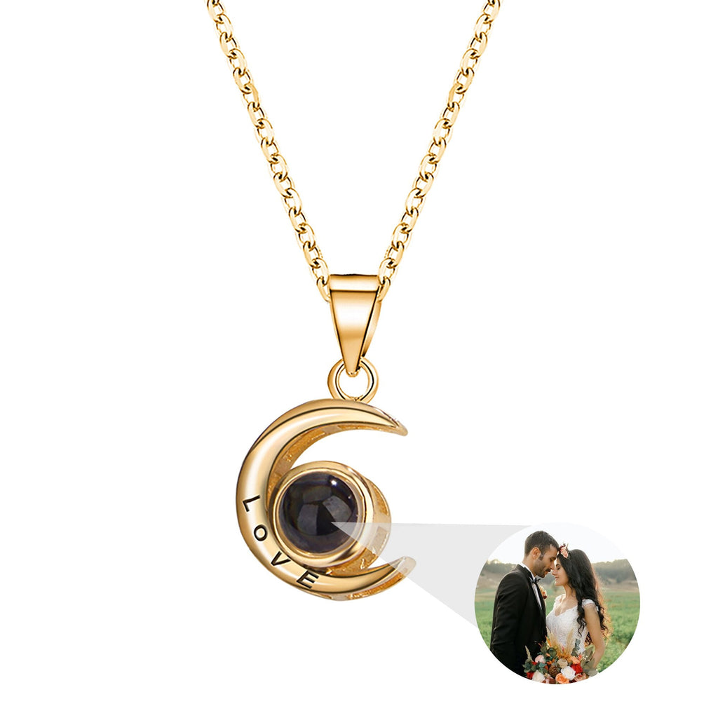 Personality Moon Necklace With Customizable Photo Romantic Gift - MERGE.DAY.1.FREESTYLE