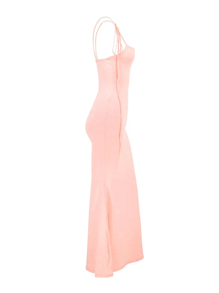 Bandage Sleeveless Bodycon Solid Strap Backless Dress - MERGE.DAY.1.FREESTYLE