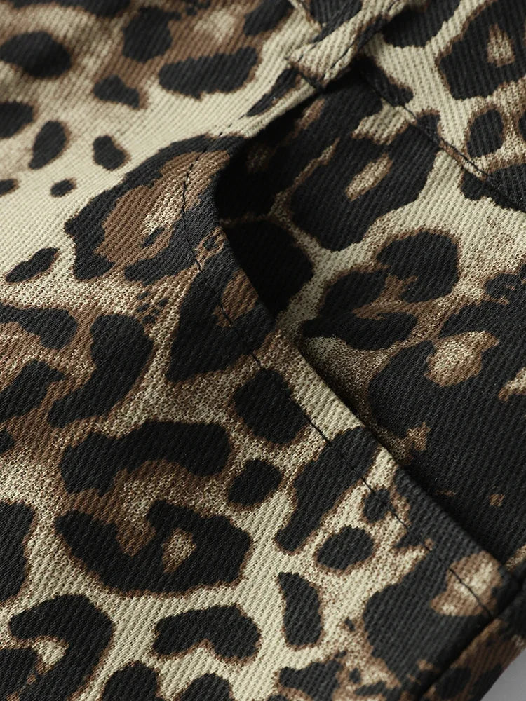 Leopard Print Shorts Women Denim Short Pants - MERGE.DAY.1.FREESTYLE