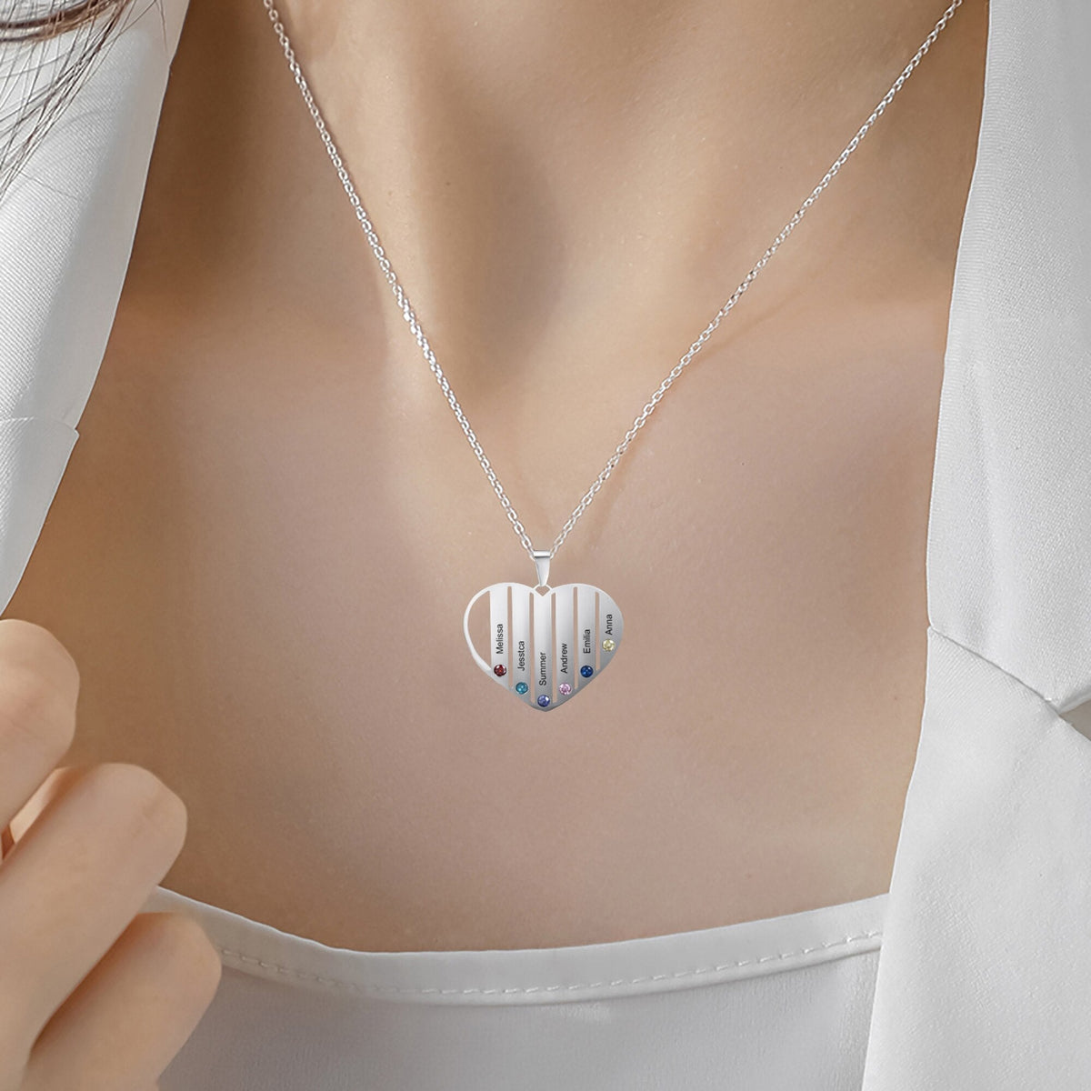 Necklace that can customize birthstone and name For Women ManCouple Gift - MERGE.DAY.1.FREESTYLE