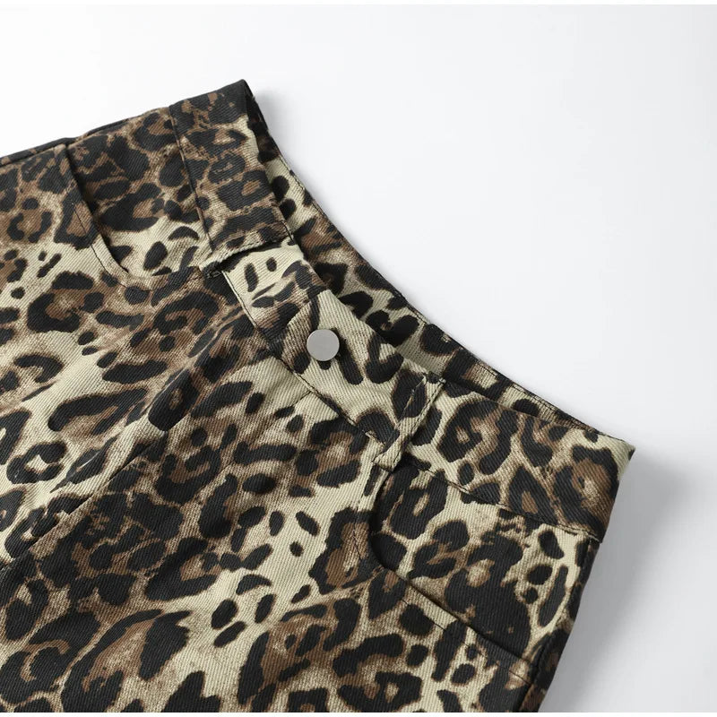 Leopard Print Shorts Women Denim Short Pants - MERGE.DAY.1.FREESTYLE