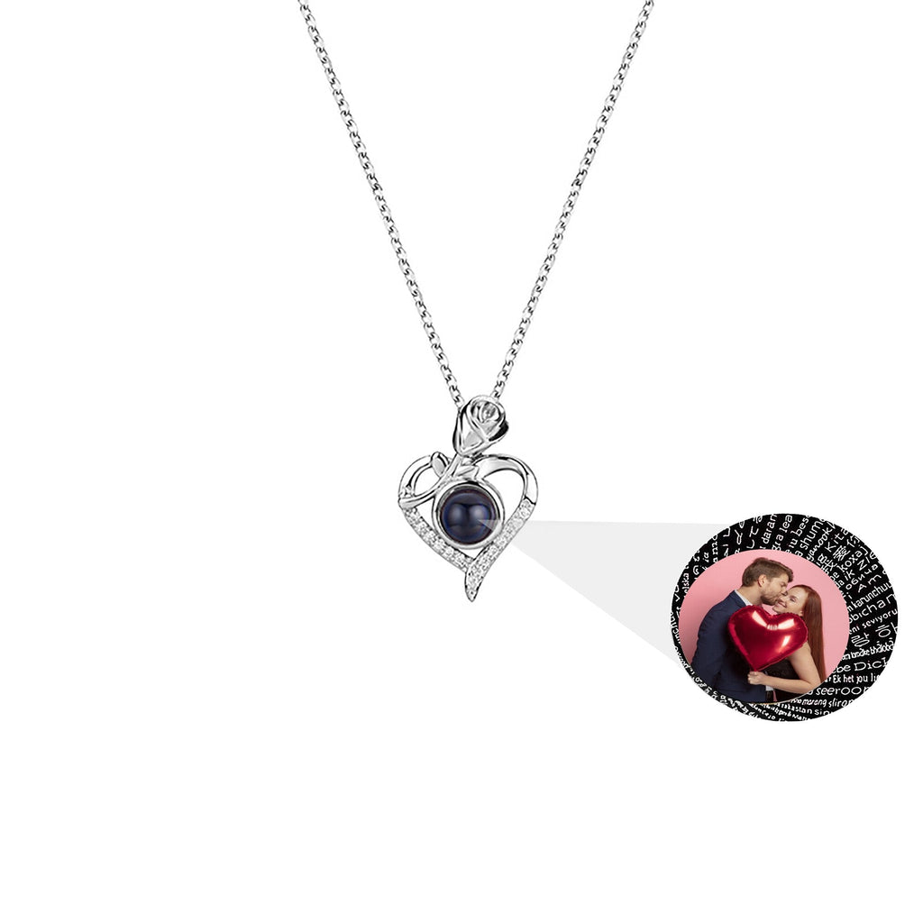 Love Rose with Customized PhotosProjection Necklace Pendant Jewelry For Lover Girlfriend - MERGE.DAY.1.FREESTYLE